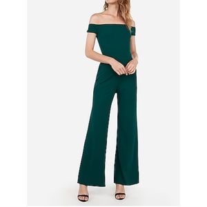 Off the shoulder wide leg pant suit